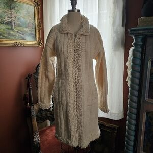 Hand Knit Zip up Sweater Jacket